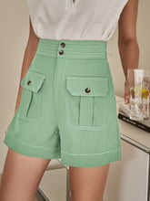 Contrast Stitching High Waist Shorts - Shah S. Sahota